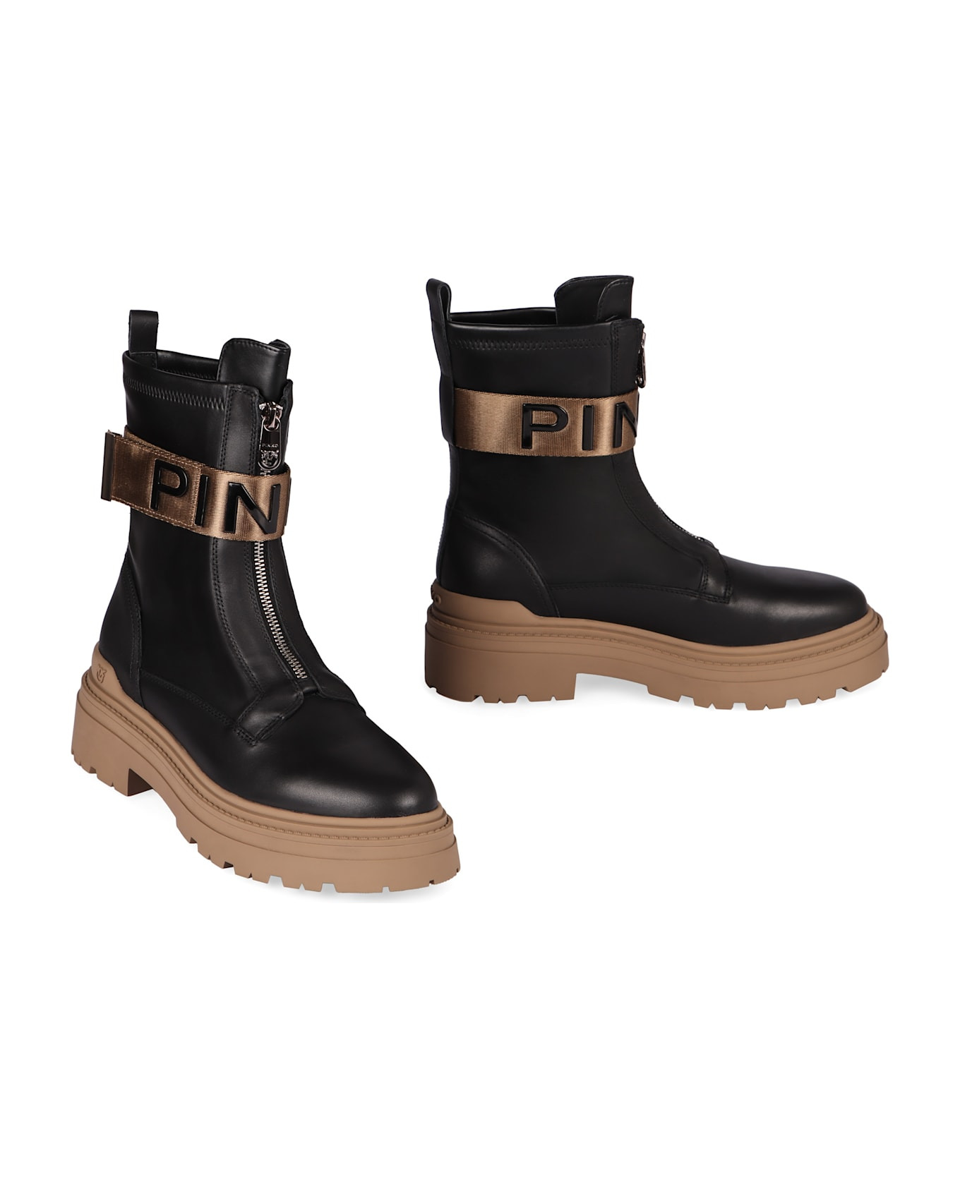 Mia Leather Combat Boots - 3