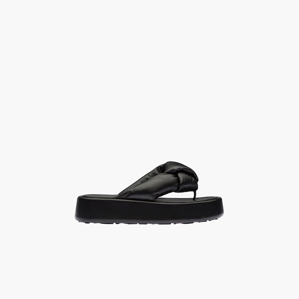 Padded mordoré nappa leather thong sandals - 6