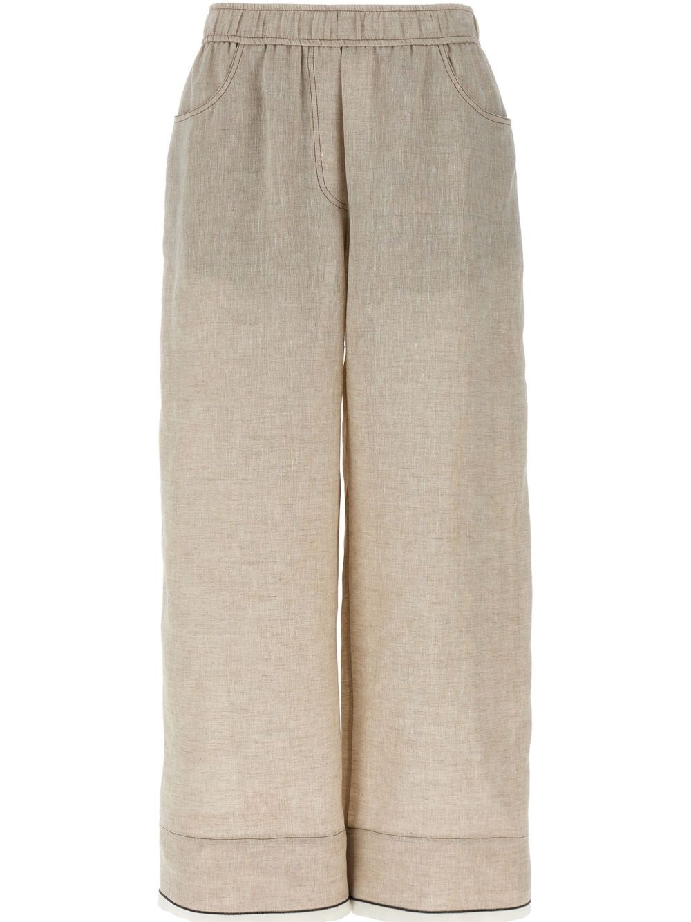 Linen wide-leg trousers - 1