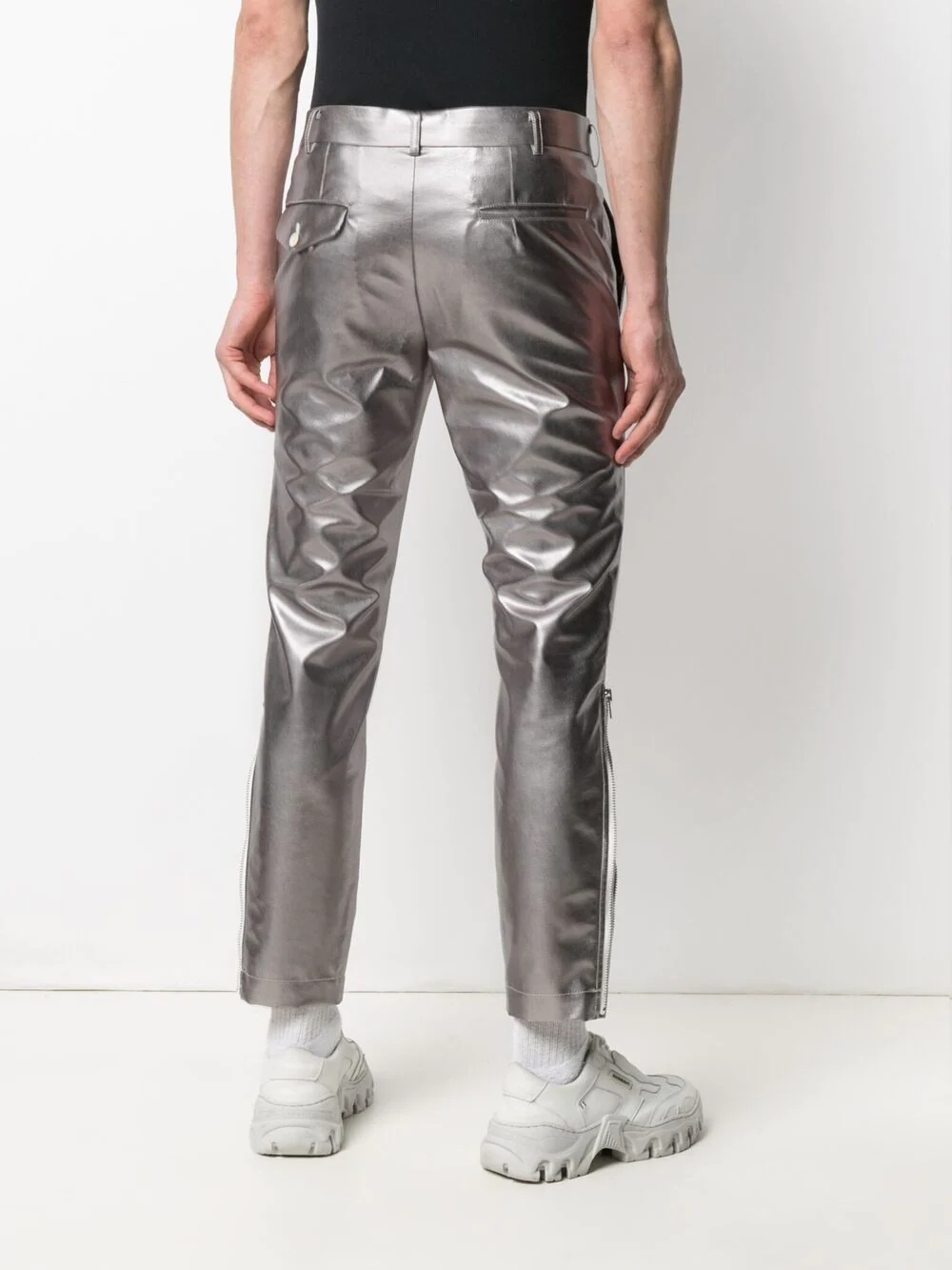 cropped metallic trousers - 4