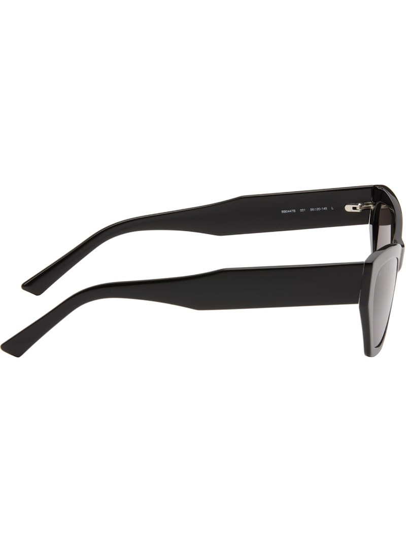 BALENCIAGA Black Flat Text Cateye Sunglasses outlook