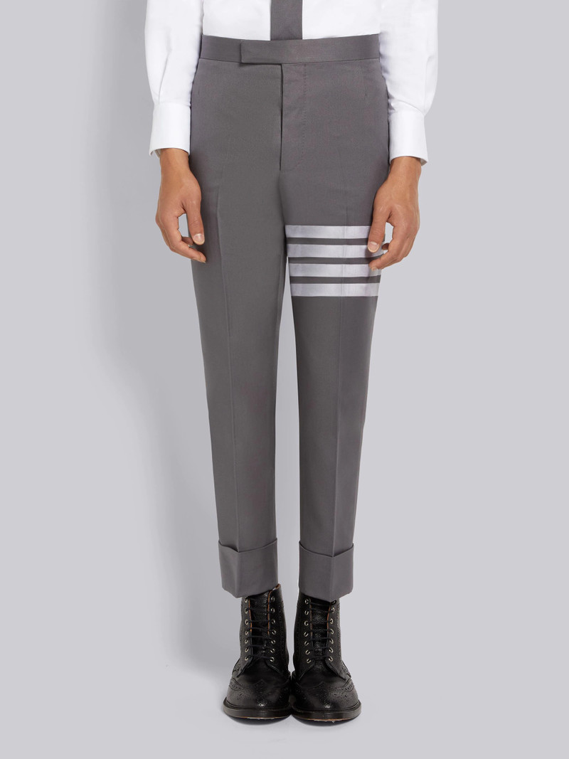 Medium Grey Cotton Suiting Engineered 4-Bar Classic Trouser 1