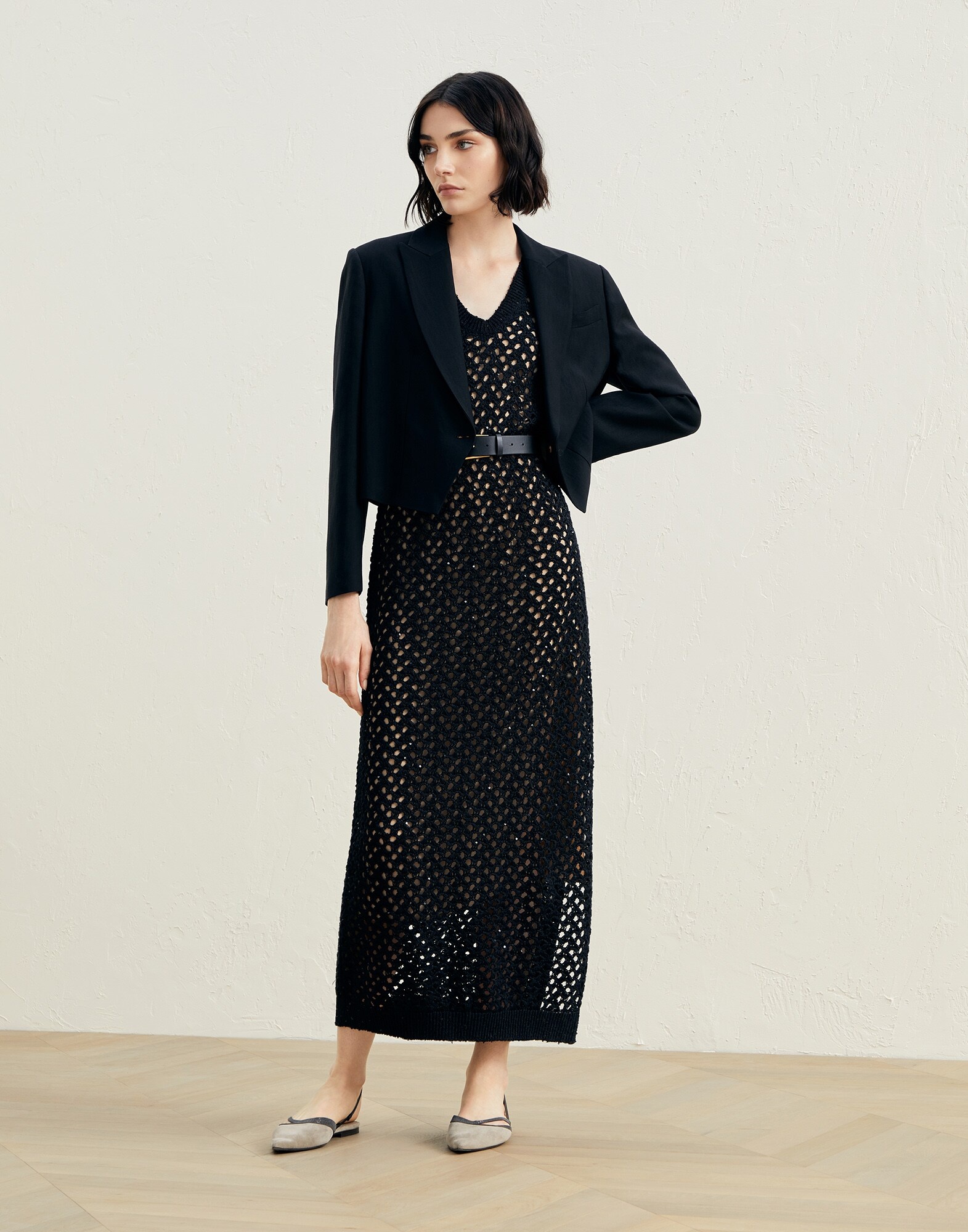 Dazzling Net knit dress in cotton, linen and silk - 5