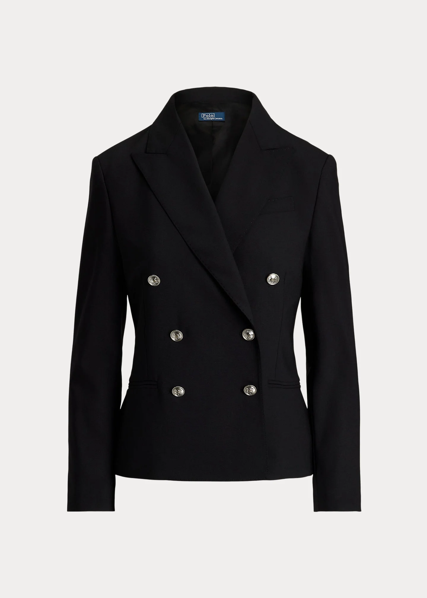 Double-Breasted Stretch-Wool Crop Blazer - 1
