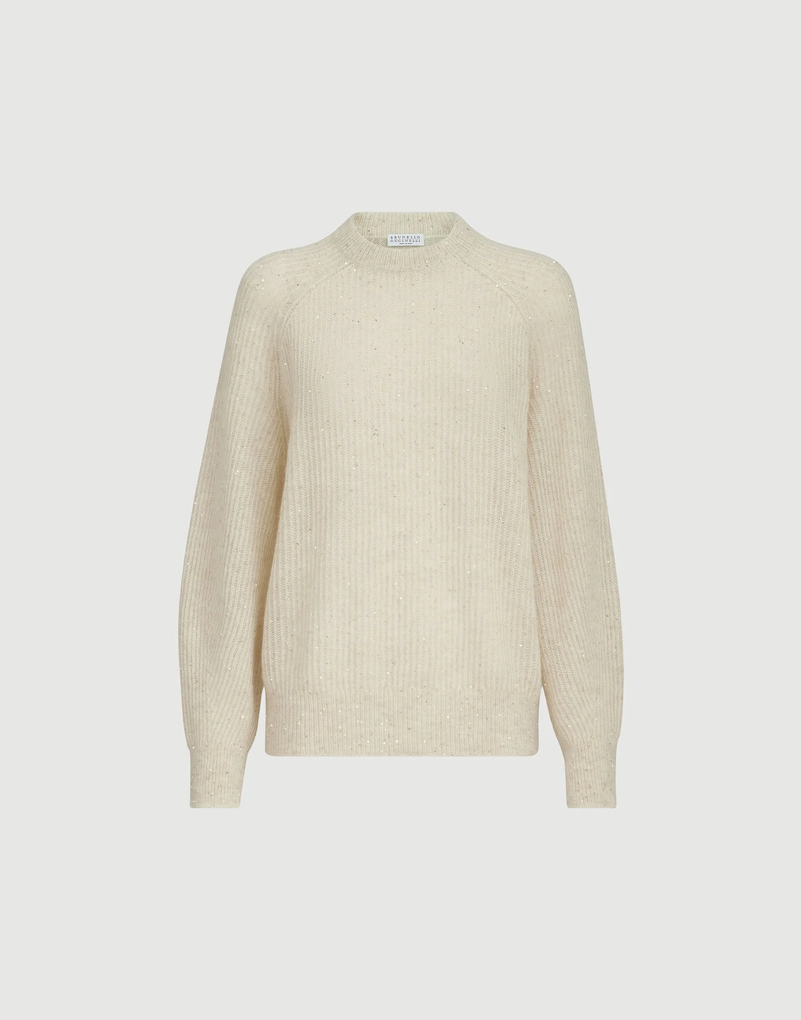 Mohair, cotton and wool Diamond yarn English rib sweater - 1