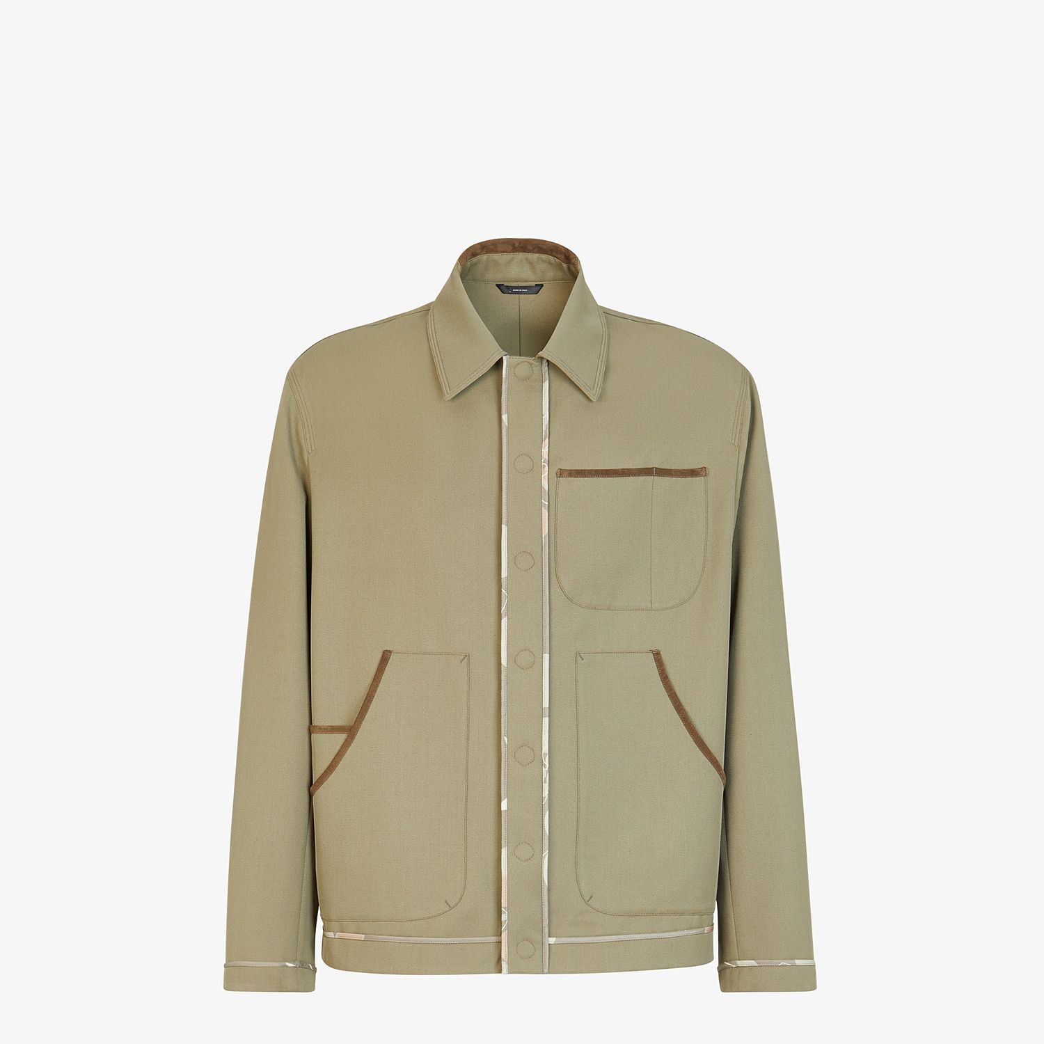 Green twill blouson - 1