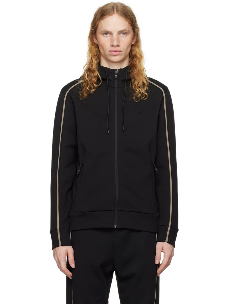 Black Logo-Embossed Hoodie 1