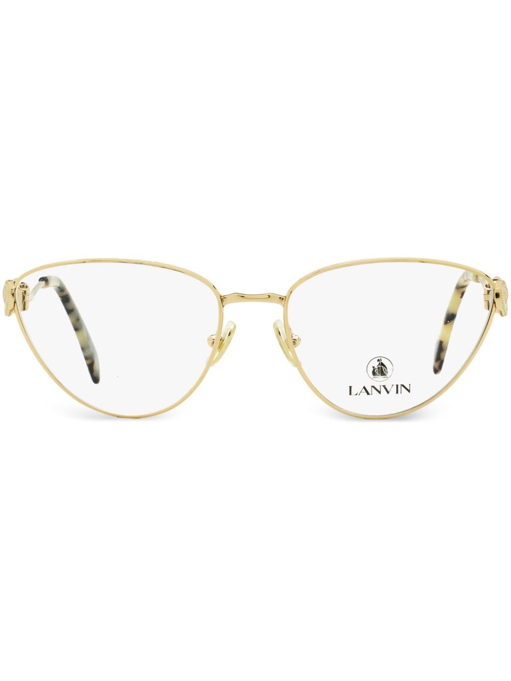 logo-engraved cat-eye glasses - 1