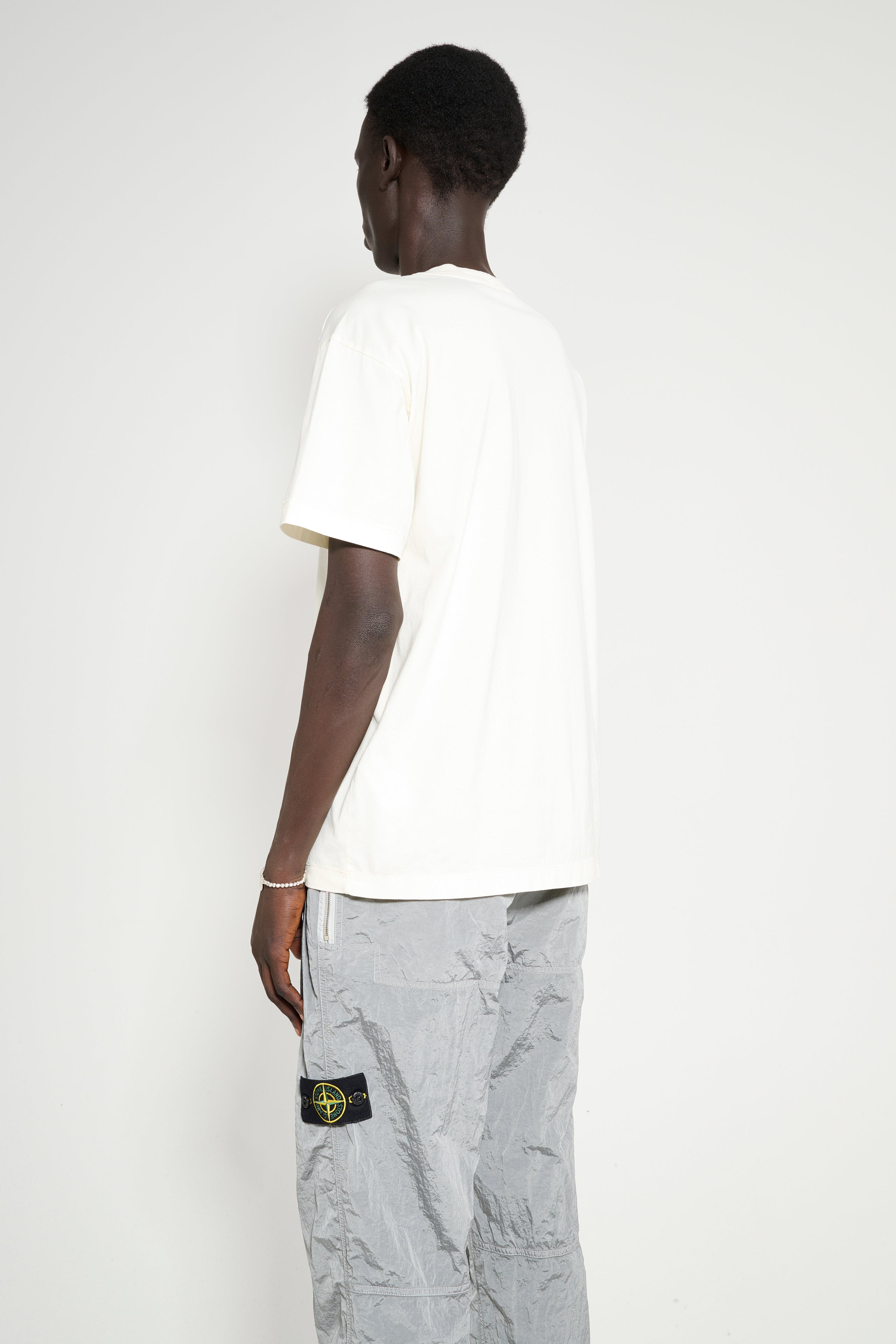 STONE ISLAND T-SHIRT IVORY - 4