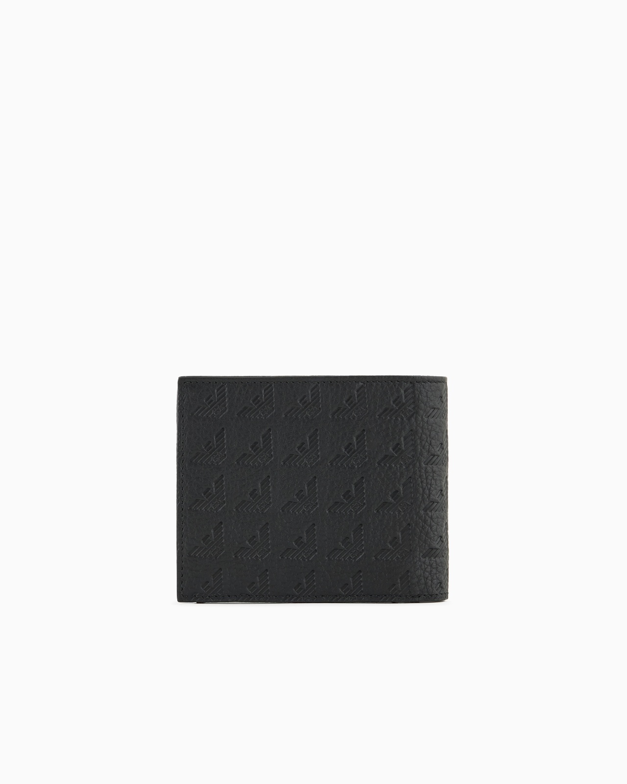 LEATHER COIN-POCKET WALLET WITH ALL-OVER EMBOSSED EAGLE - 2