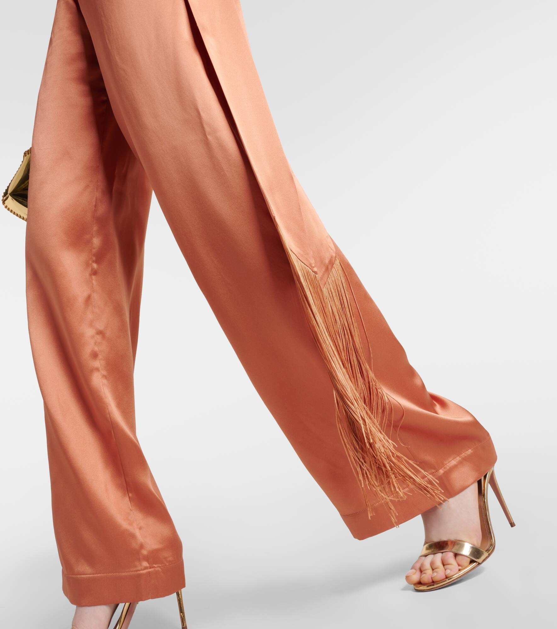 Verdi silk satin wide-leg pants - 5