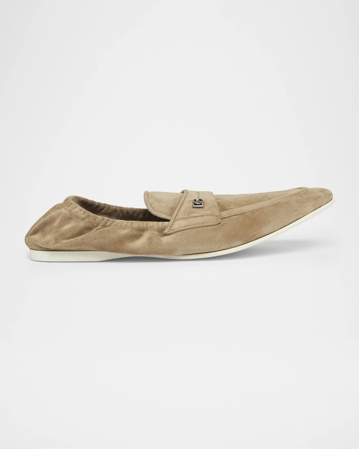 Men's Suede DG-Logo Elastic Penny Loafers - 1