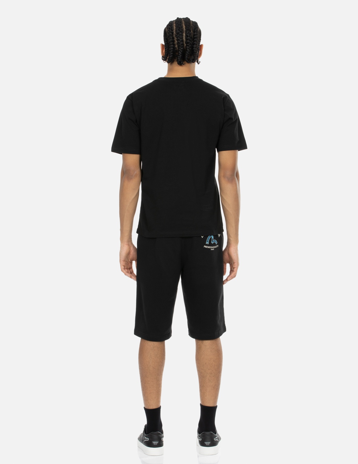 RIBBON SEAGULL AND LOGO PRINT REGULAR FIT SWEAT SHORTS - 5