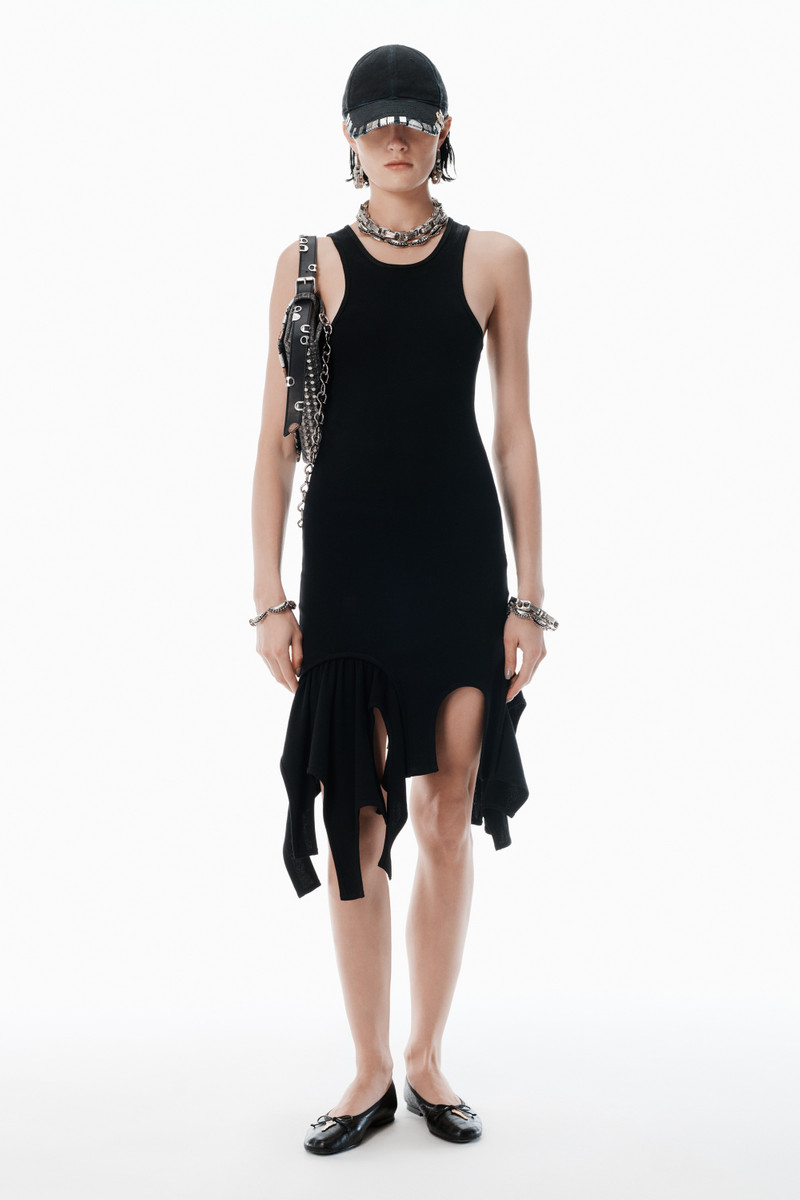Alexander Wang Black Cotton Deconstructed Minidress outlook