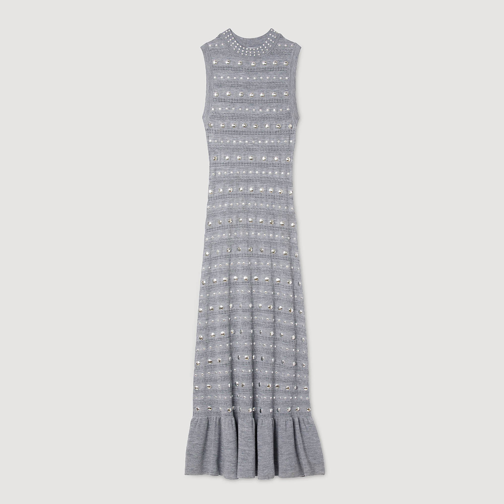 KNIT MAXI DRESS WITH STUDS - 6