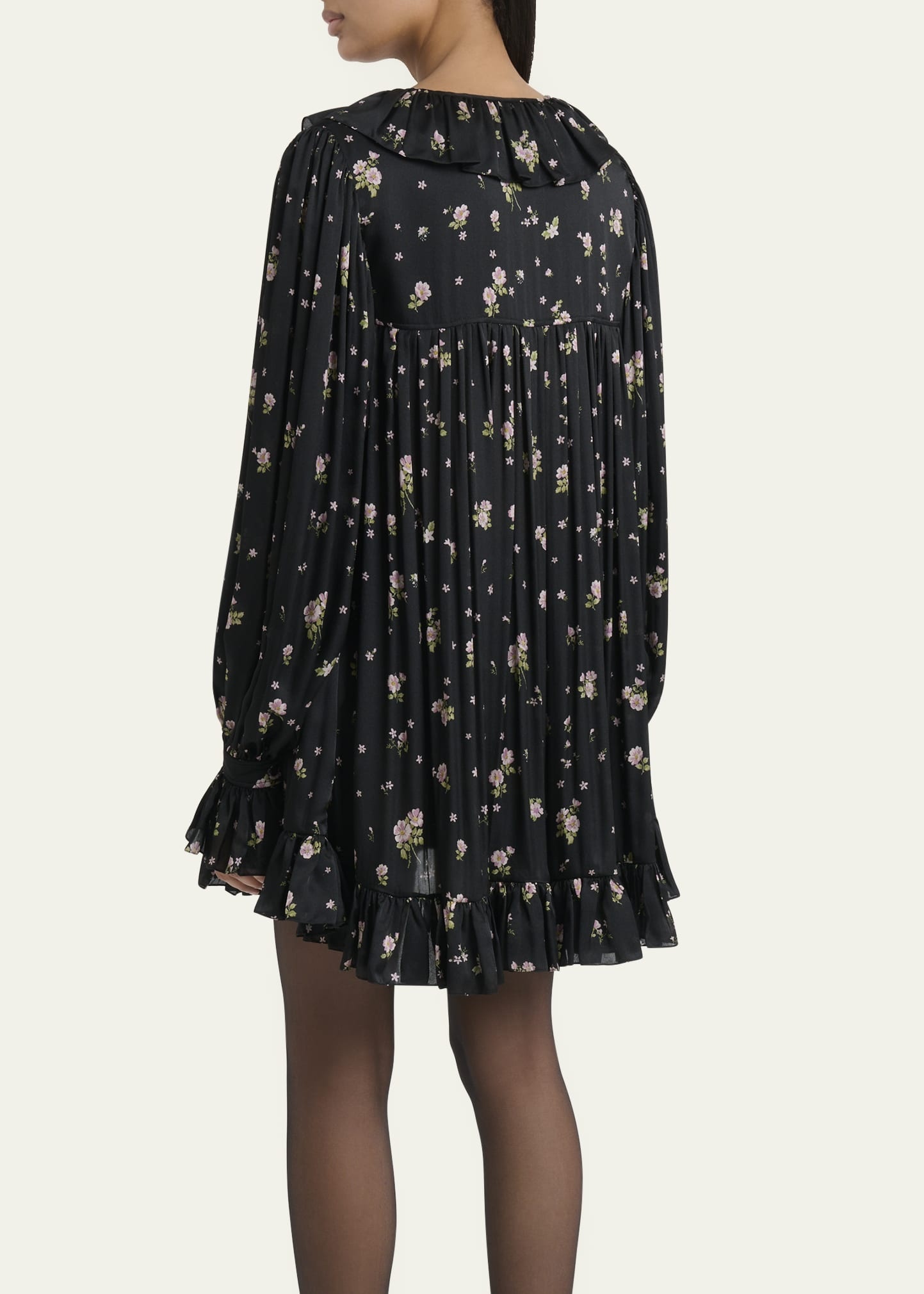Liberty Print Silk Charmeuse Mini Dress - 3