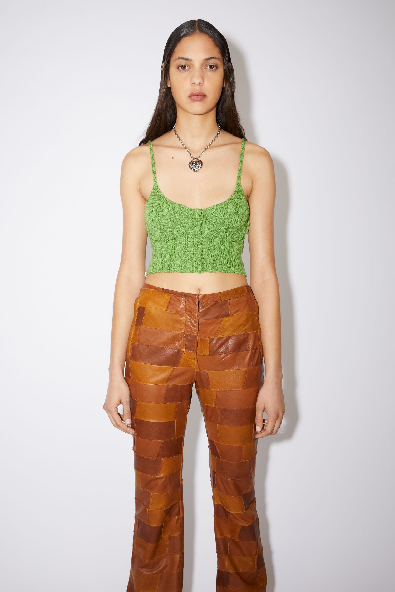 Strap knit top - Grass green - 2