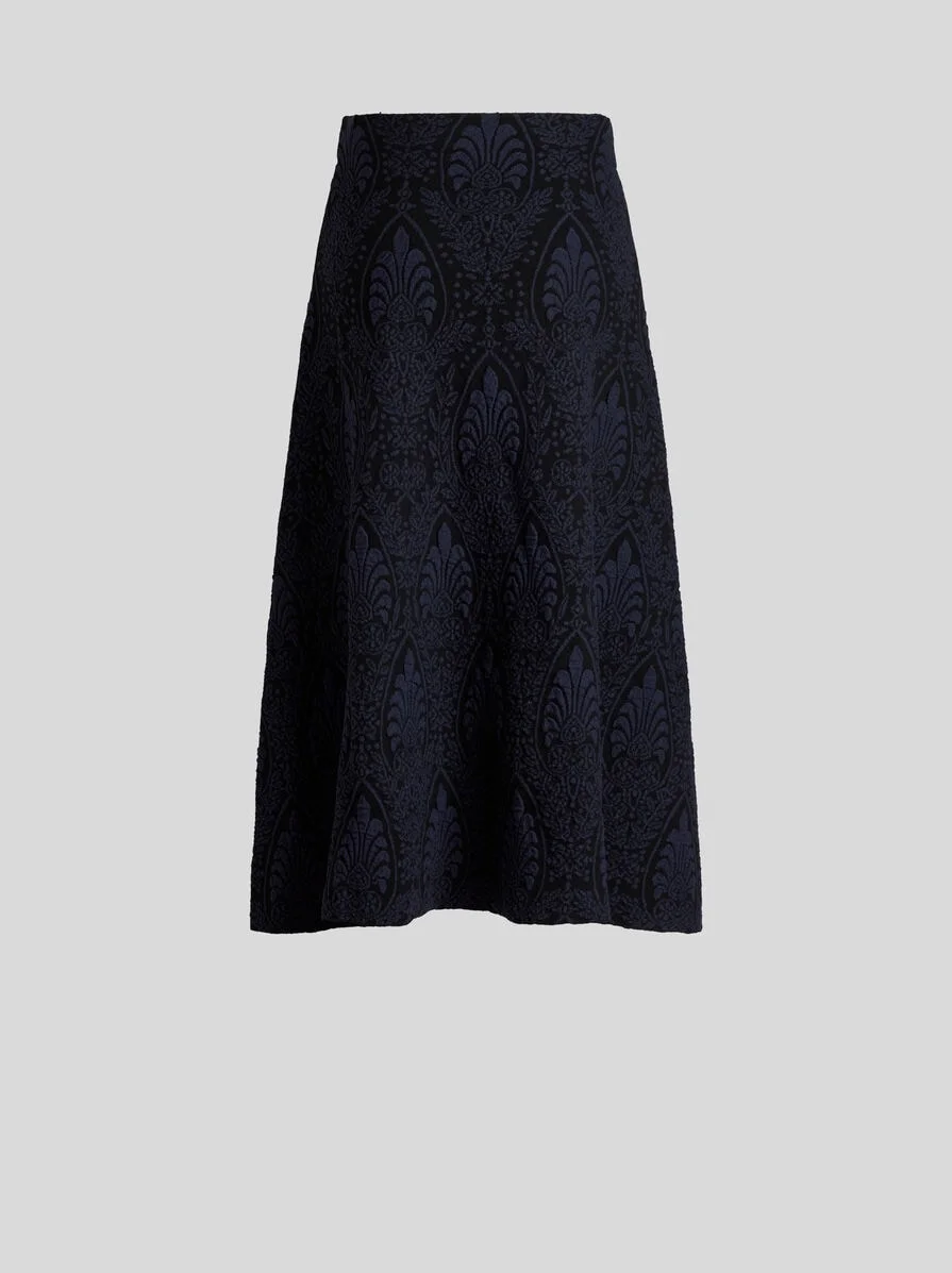 JACQUARD MAXI SKIRT WITH MEDALLION MOTIF - 1