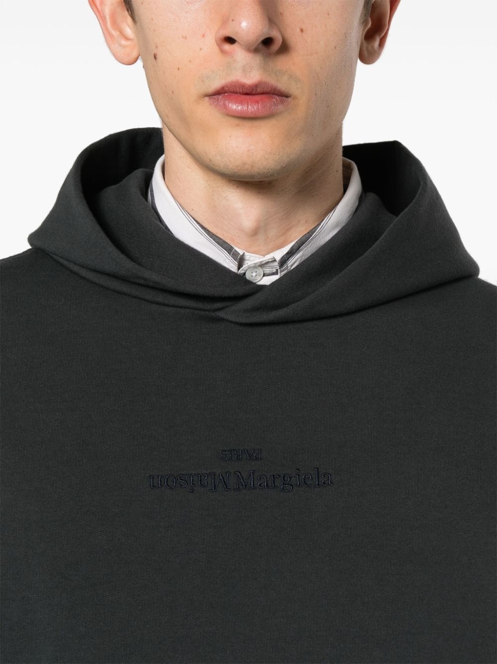 logo-embroidered cotton hoodie - 5