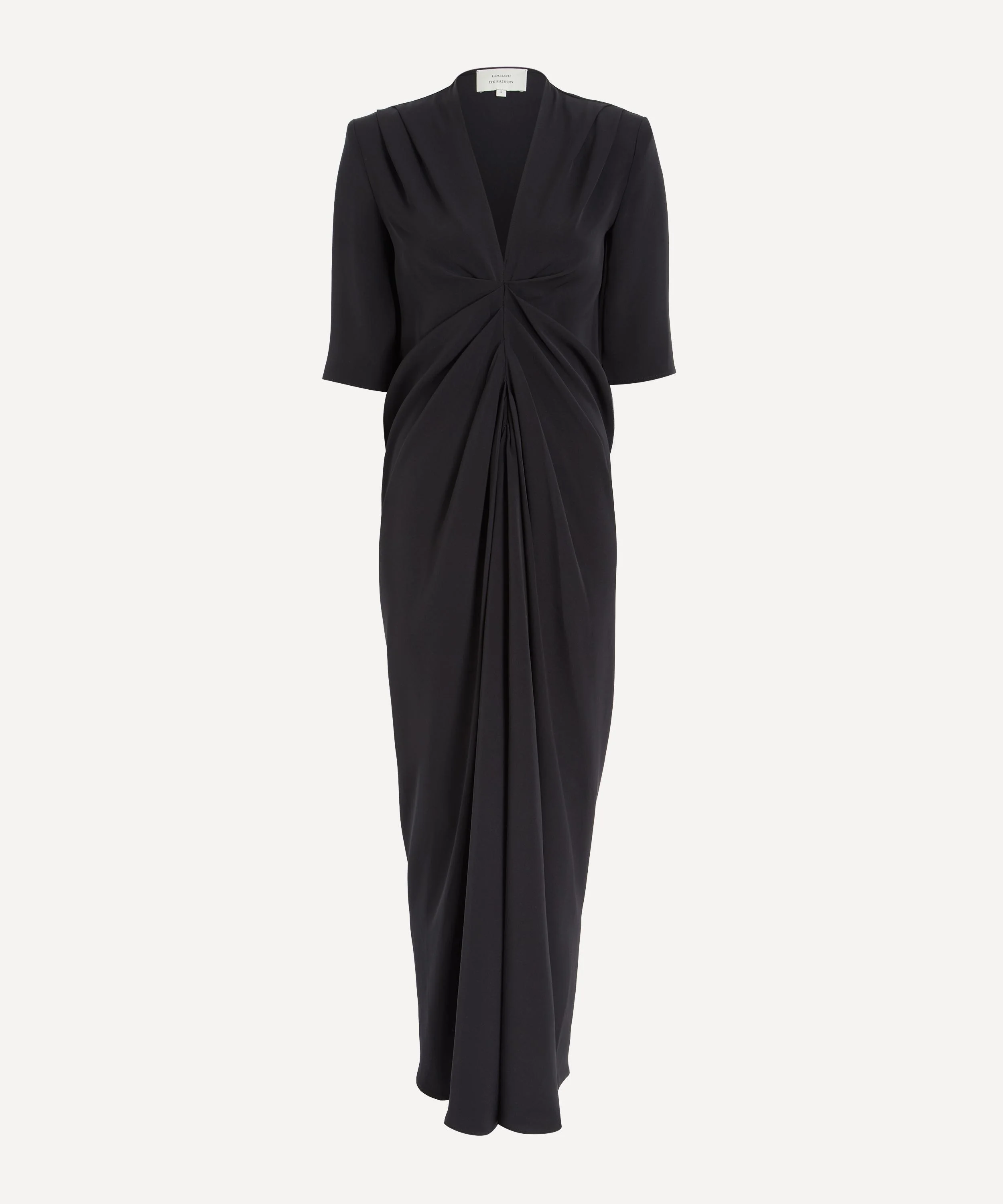 Willa Gathered Crepe de Chine Midi Dress - 1