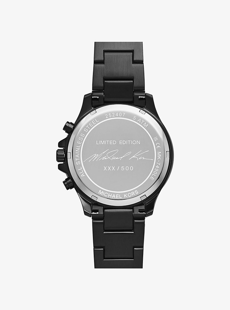 Limited-Edition Oversized Sage Pavé Black-Tone Watch 3