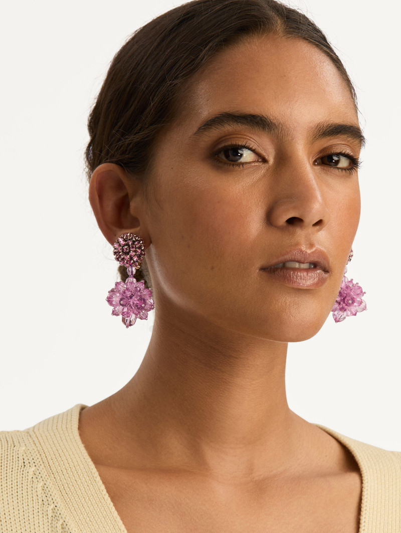 Oscar de la Renta BEADED POMPOM CLIP-ON EARRINGS outlook