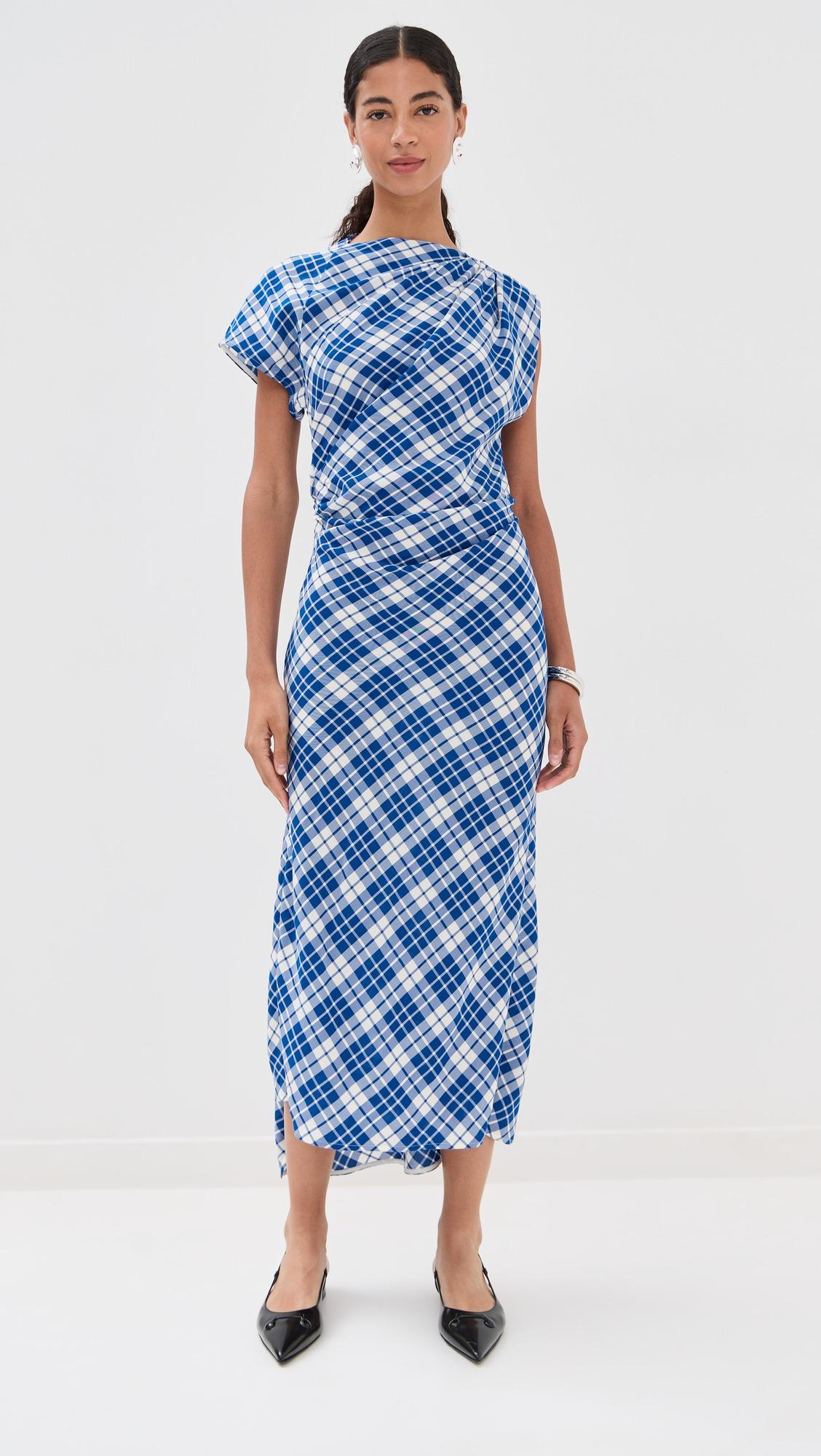 Hallie Dress In Crinkled Plaid - 6