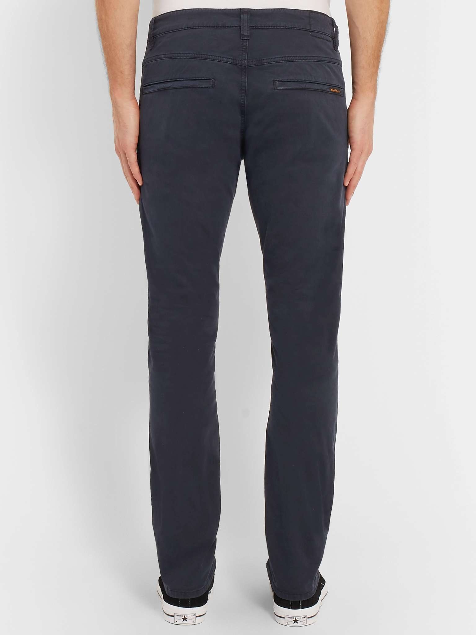 Slim Adam Garment-Dyed Stretch Organic Cotton-Twill Trousers - 5