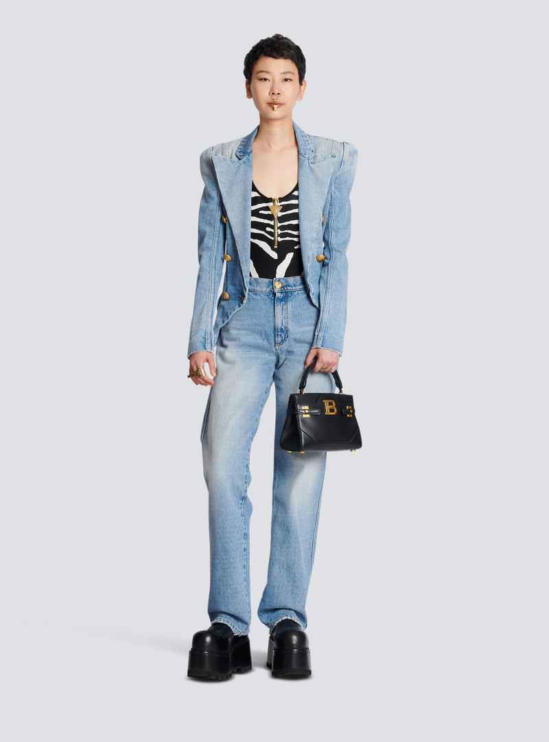 Balmain Wide-leg faded denim jeans outlook
