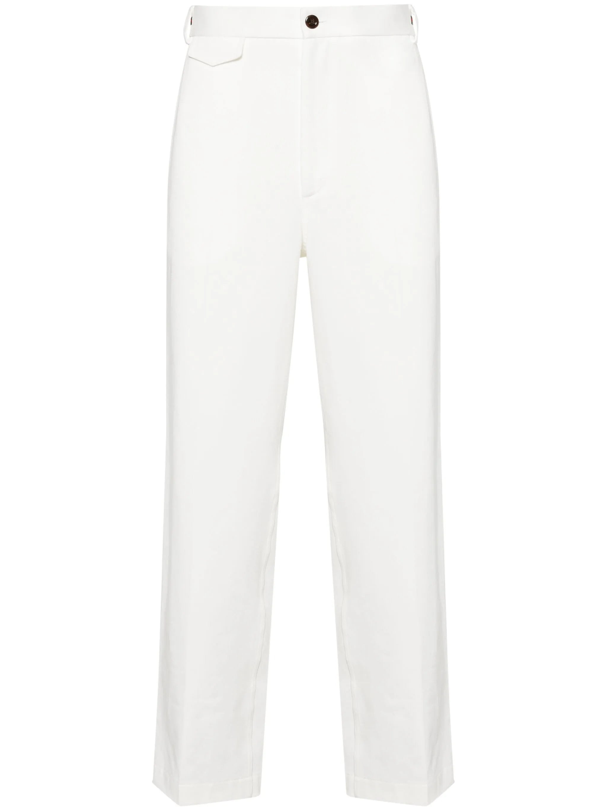 Web-detail Cotton Trousers - 1