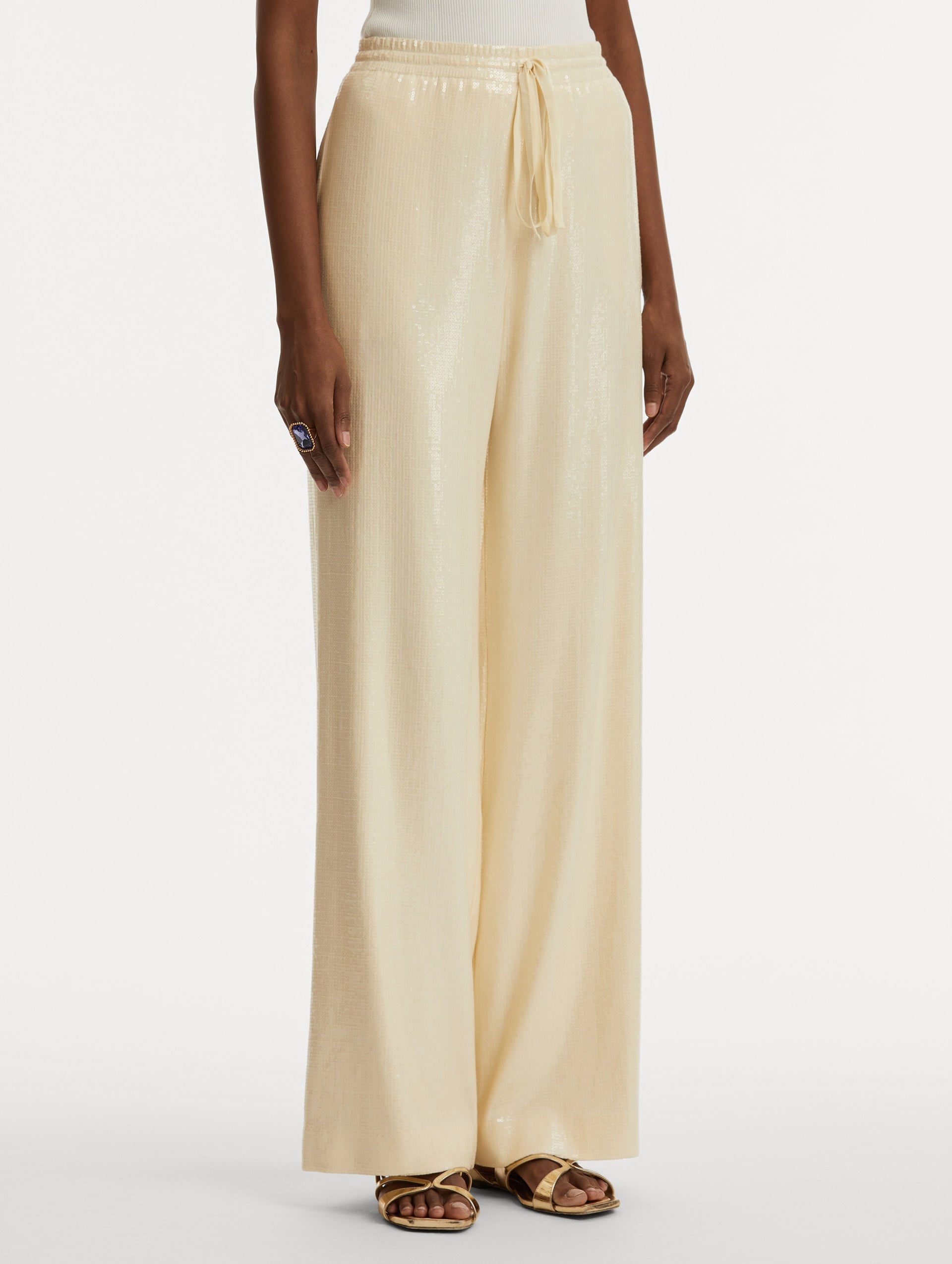 SILK GEORGETTE DRAWSTRING PANT - 5