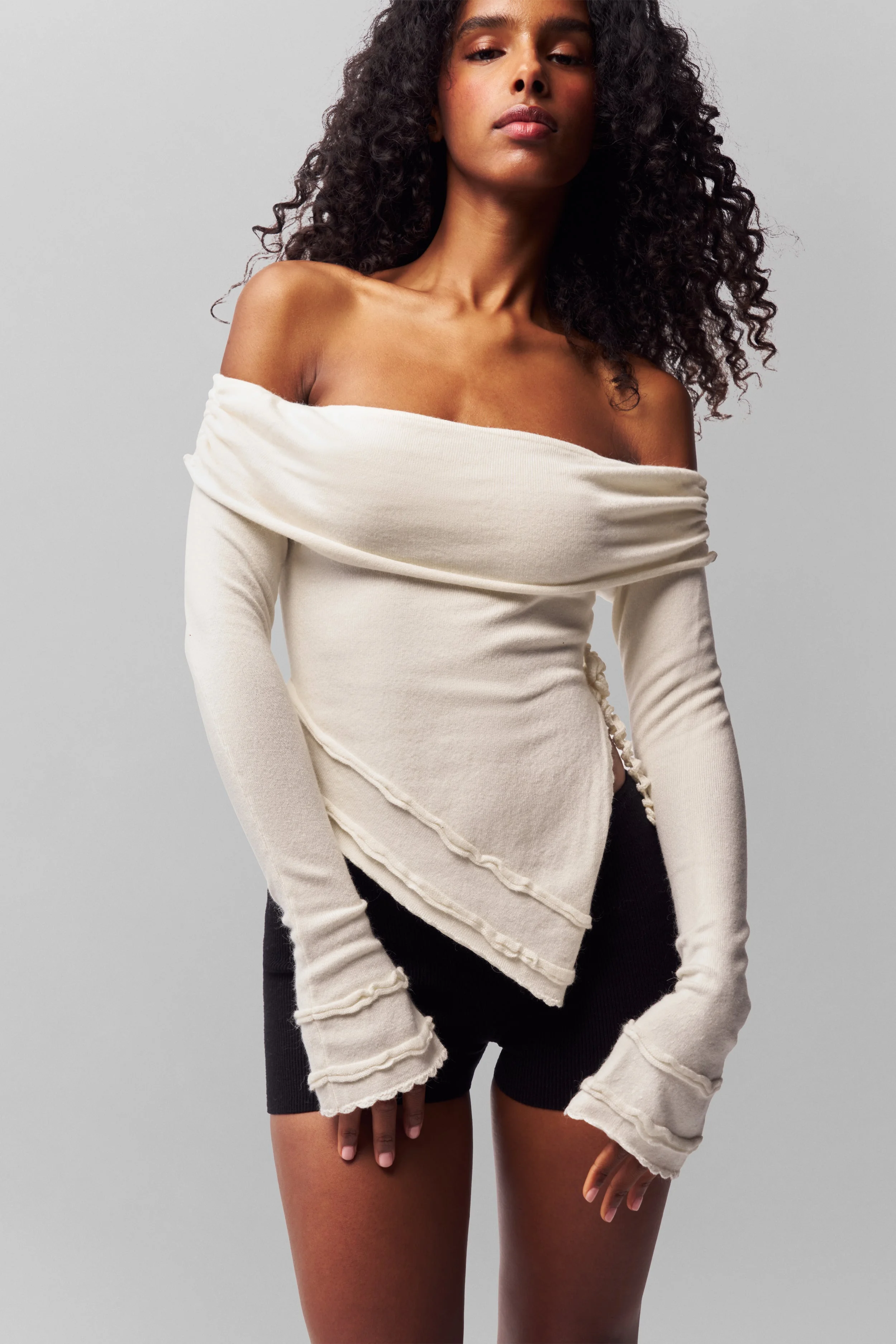 SOLER FOLD OVER KNIT TOP - 1