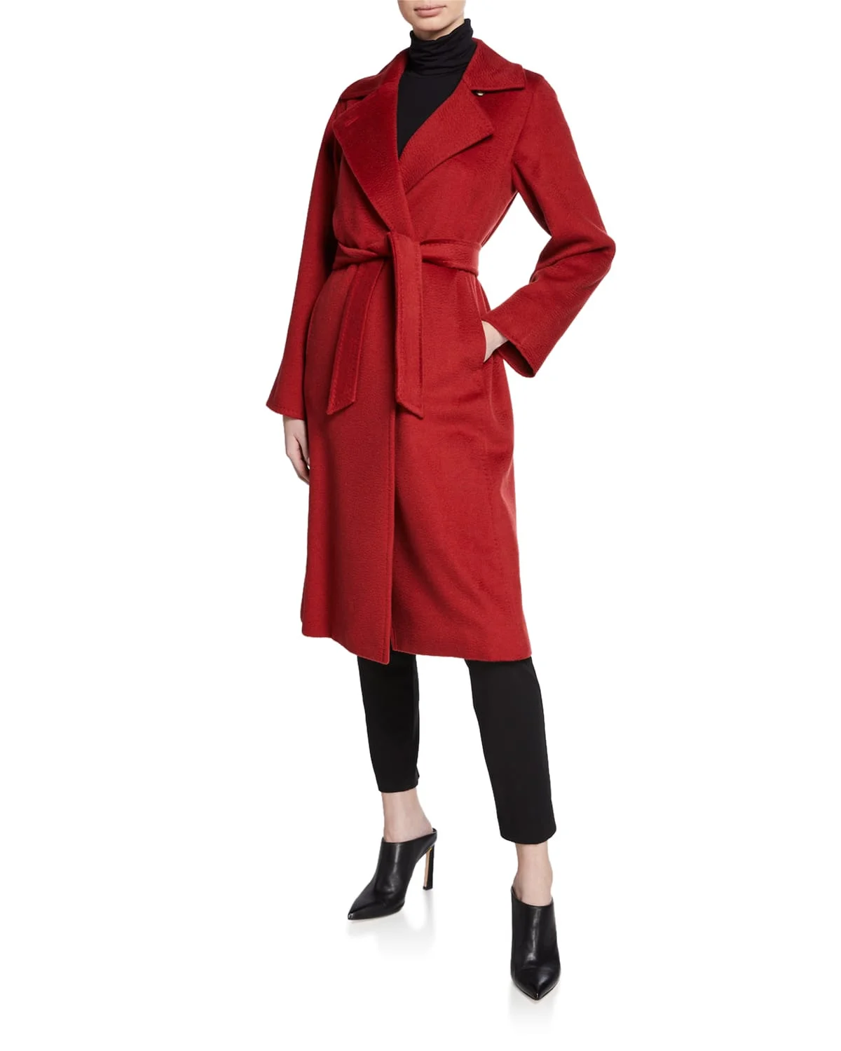 Manuela Camel Hair Belted Wrap Coat - 1