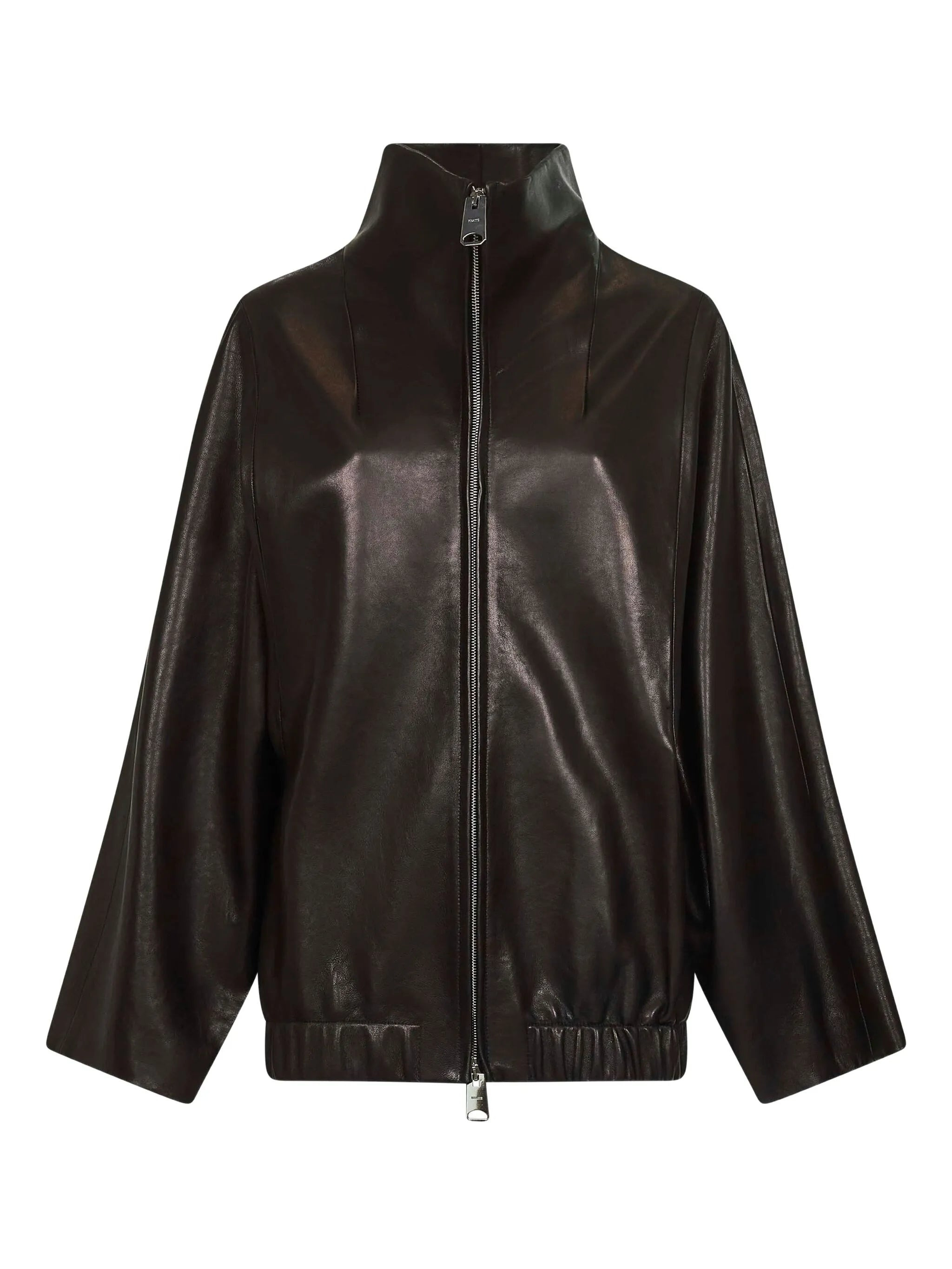 high-collar zip-front jacket - 1