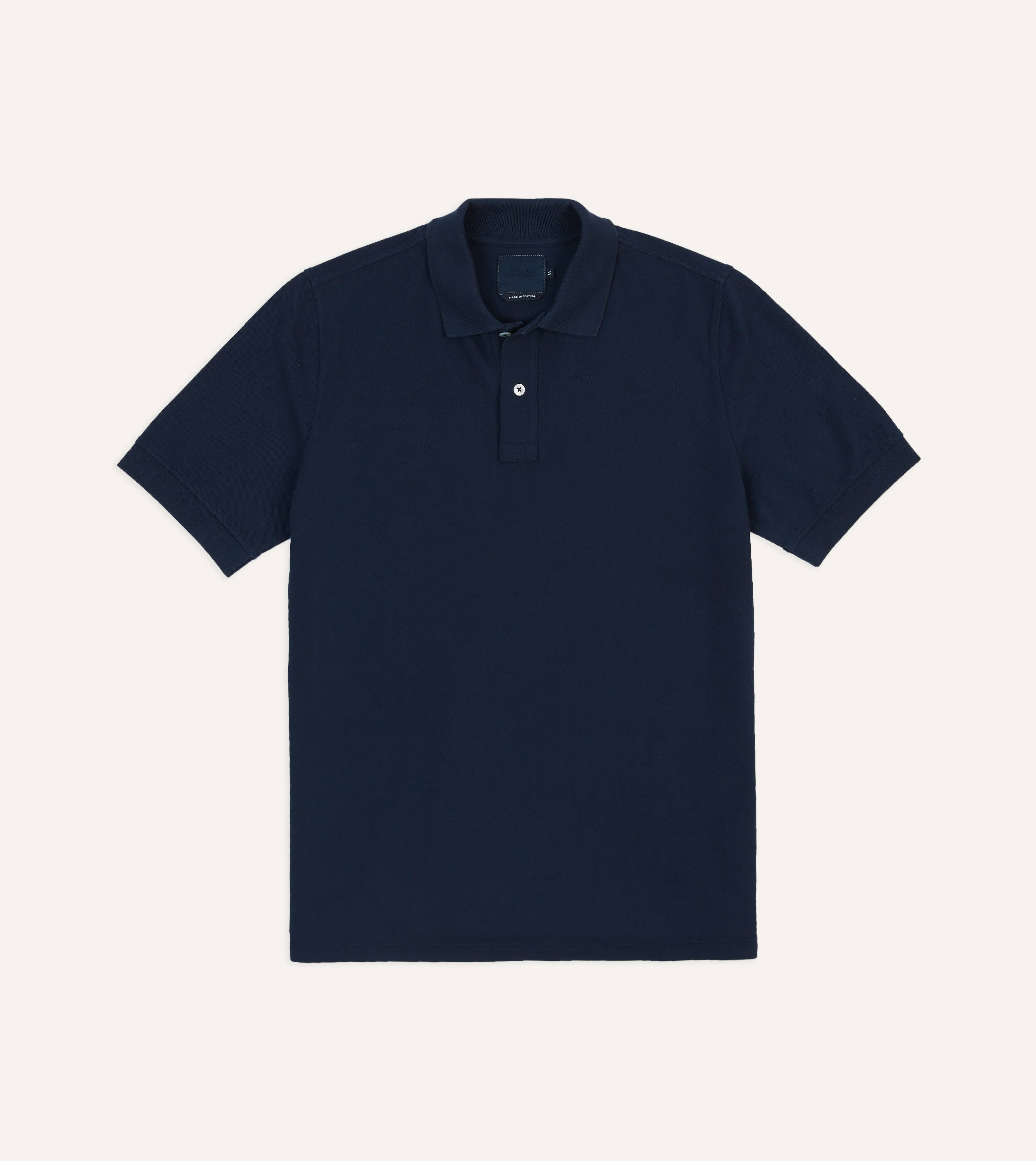 Dark Navy Piqué Cotton Polo Shirt - 1