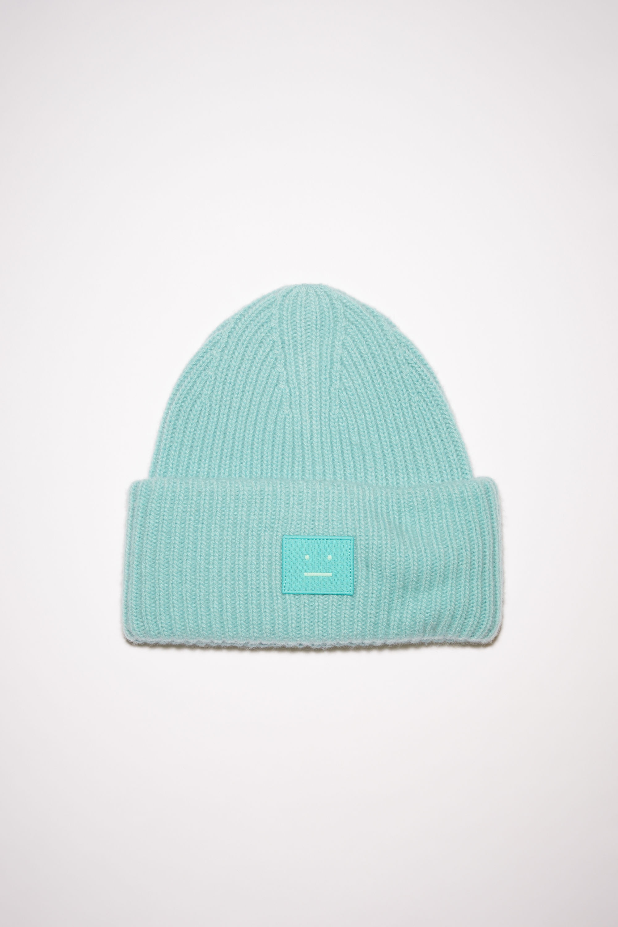 Ribbed knit beanie hat - Turquoise blue - 1