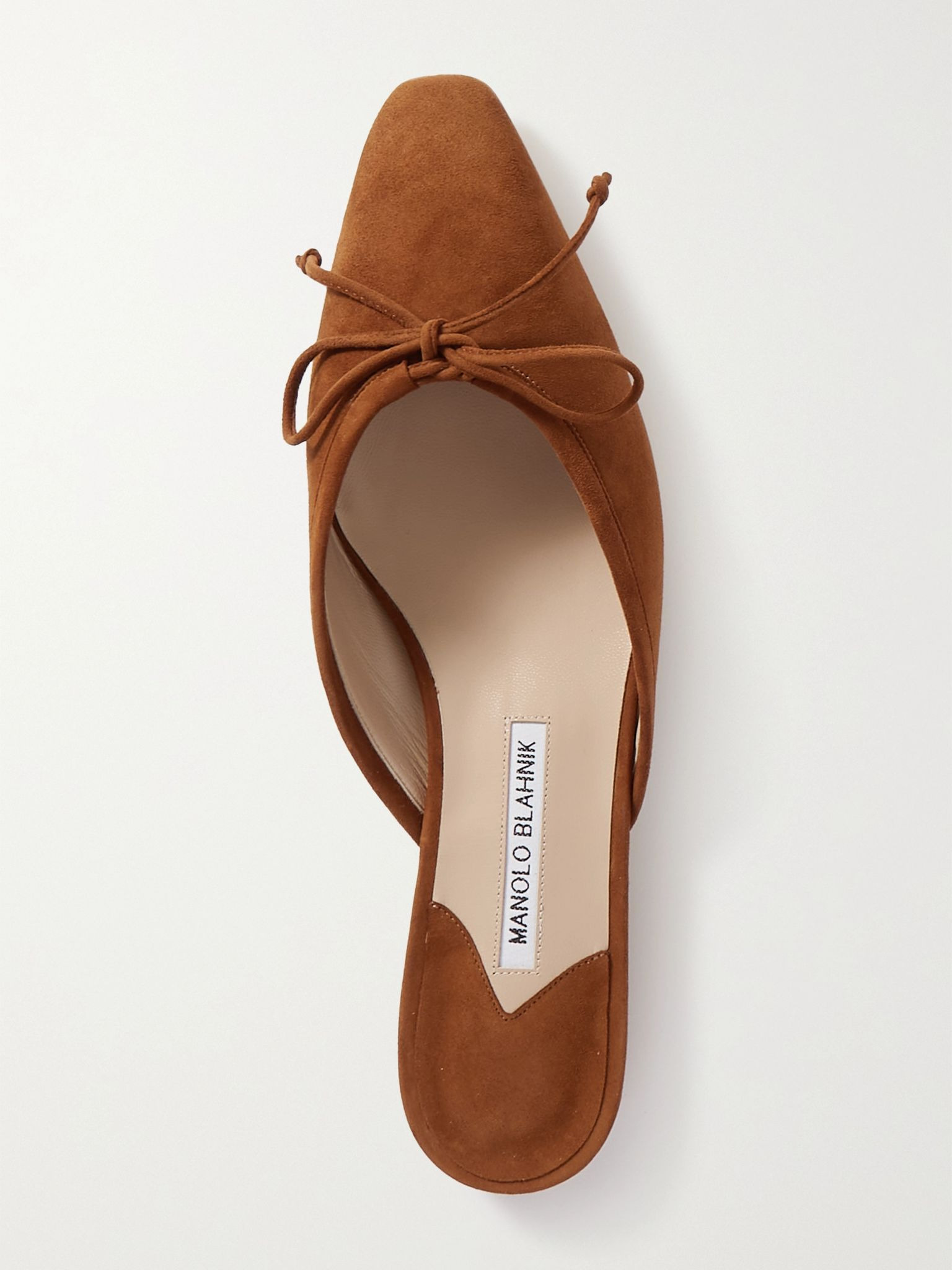 Ballerimu bow-detailed suede mules Tan - 5