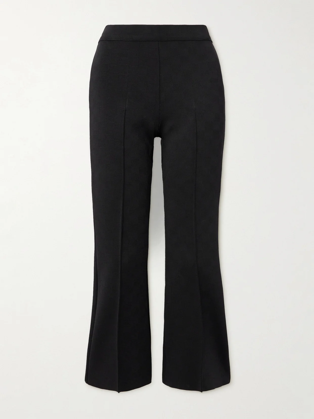 Nsfw Crop Kick Checked Stretch-knit Flared Pants - 1
