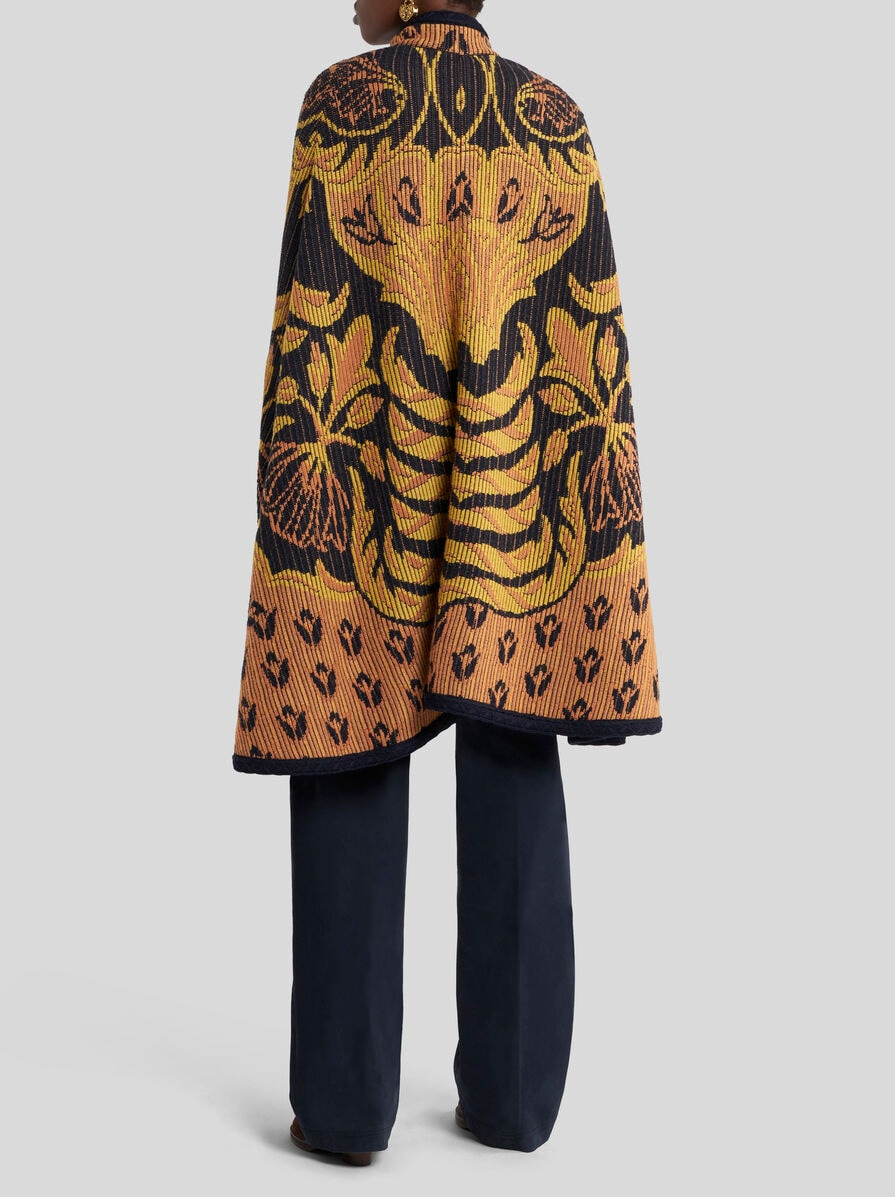 WOOL- AND COTTON-BLEND JACQUARD CAPE - 4