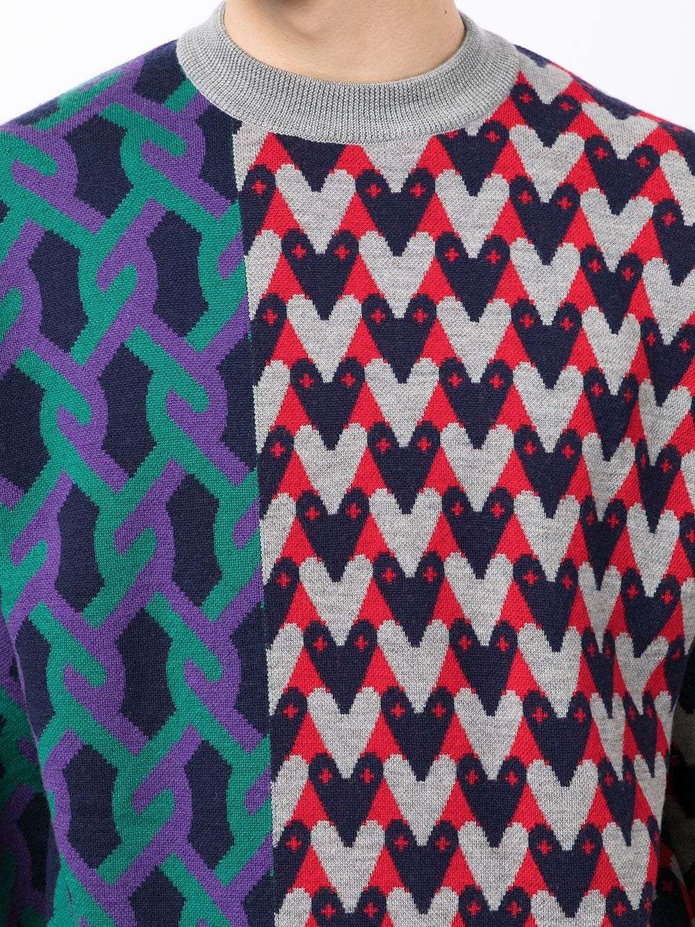 geometric-print wool jumper - 5