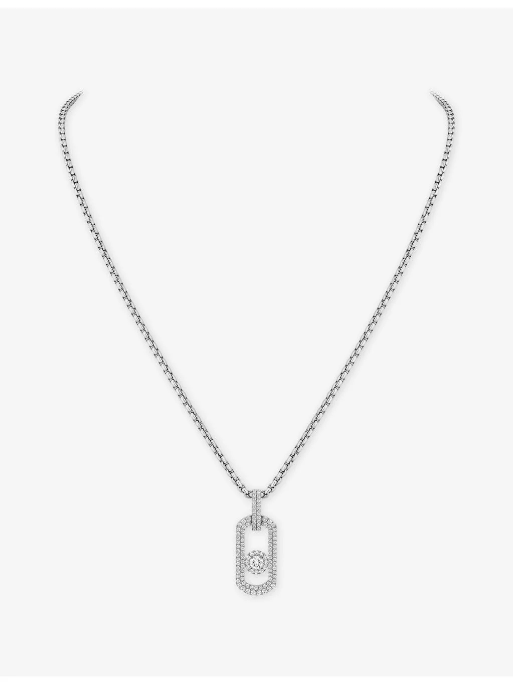 So Move Pave 18ct White-Gold And 1.14ct Diamond Pendant Necklace - 1