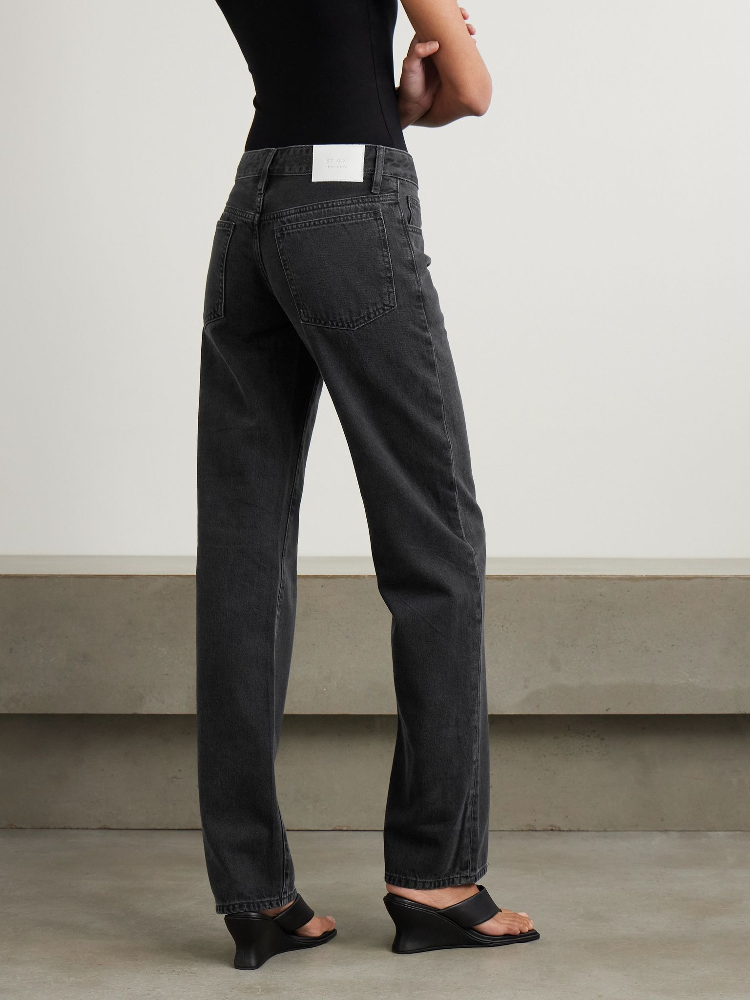 90s low-rise straight-leg organic jeans Black - 4