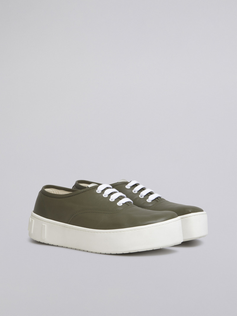 Marni GREEN LEATHER SNEAKER WITH MAXI LOGO outlook