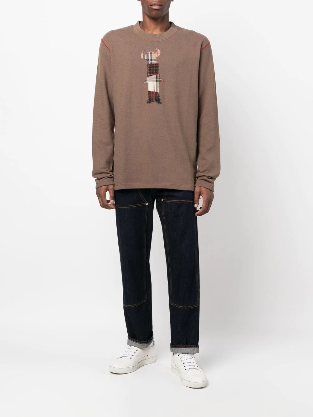 embroidered crew-neck jumper - 2