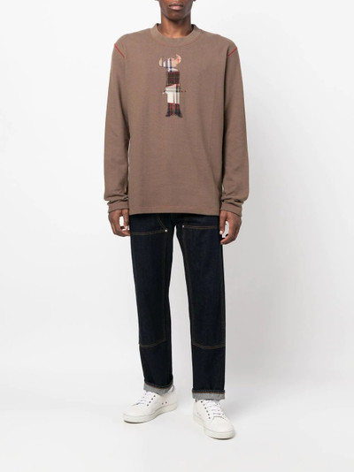 Junya Watanabe MAN embroidered crew-neck jumper outlook