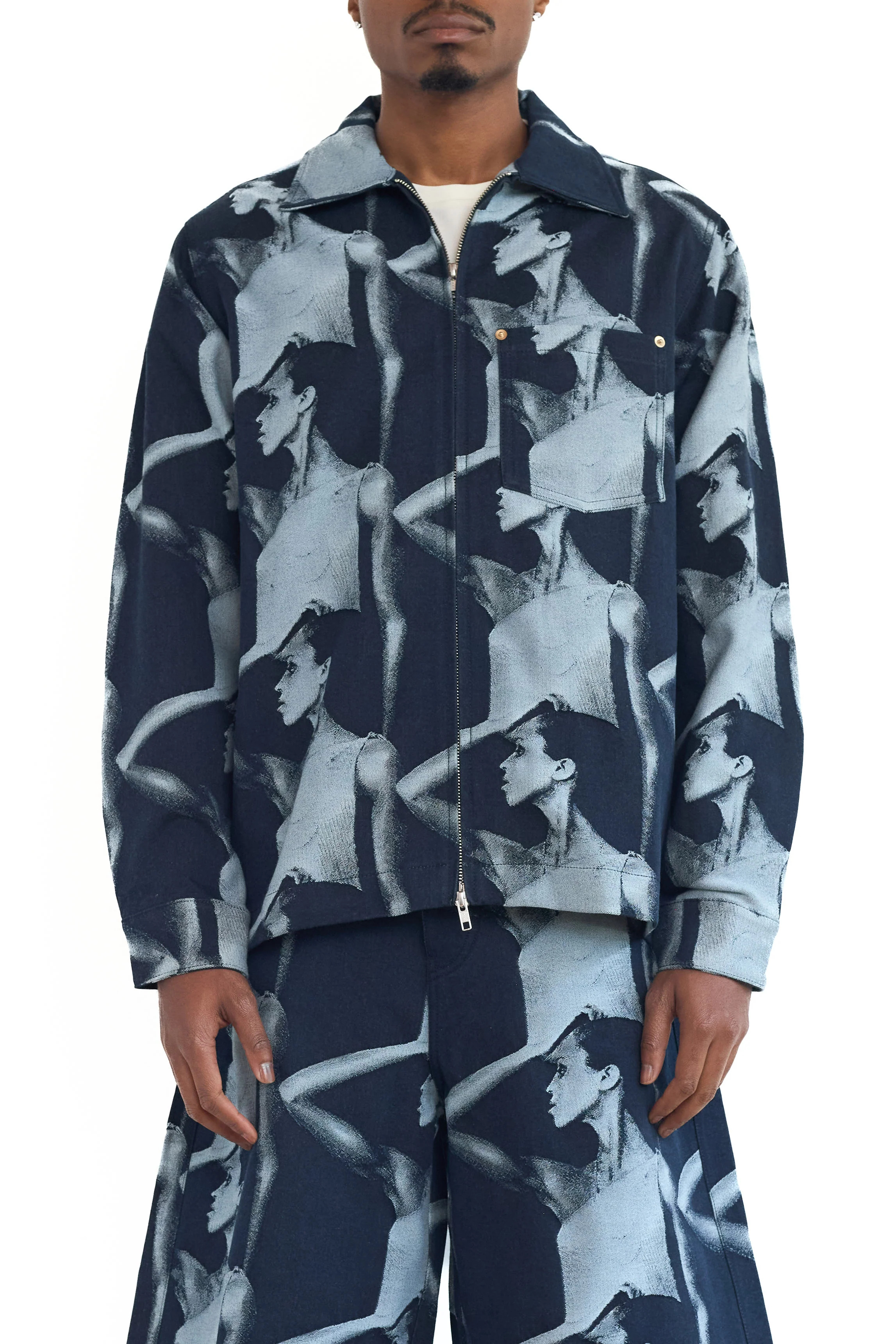 Wales Bonner Jet Zip Jacket Indigo - 4