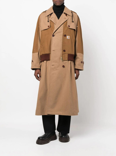 Junya Watanabe MAN panelled double-breasted coat outlook