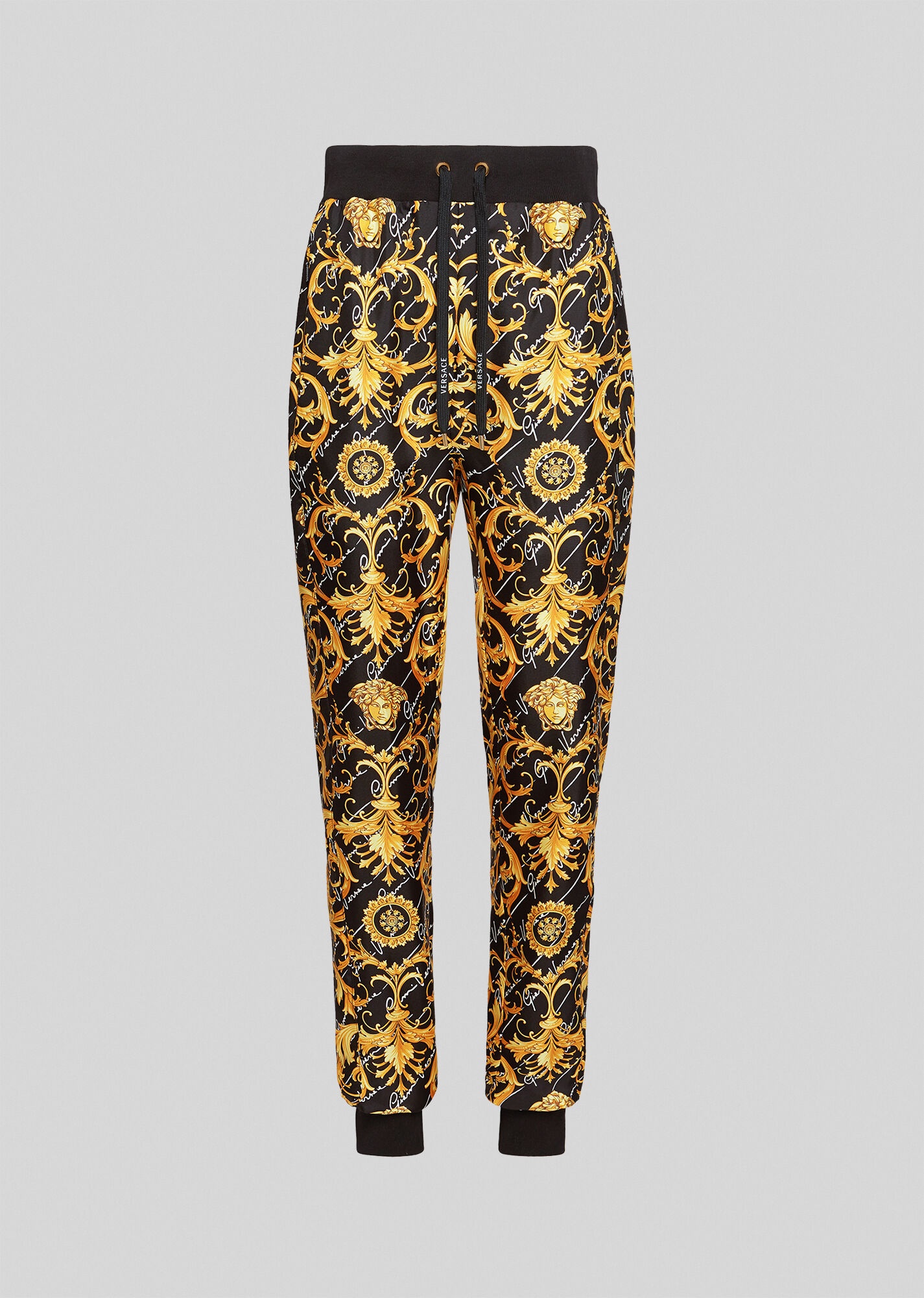 Barocco Signature Print Silk Trackpants - 1