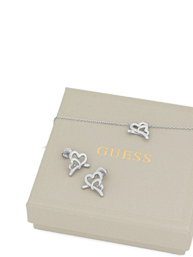 interlocking heart earrings and necklace (set of two) 3