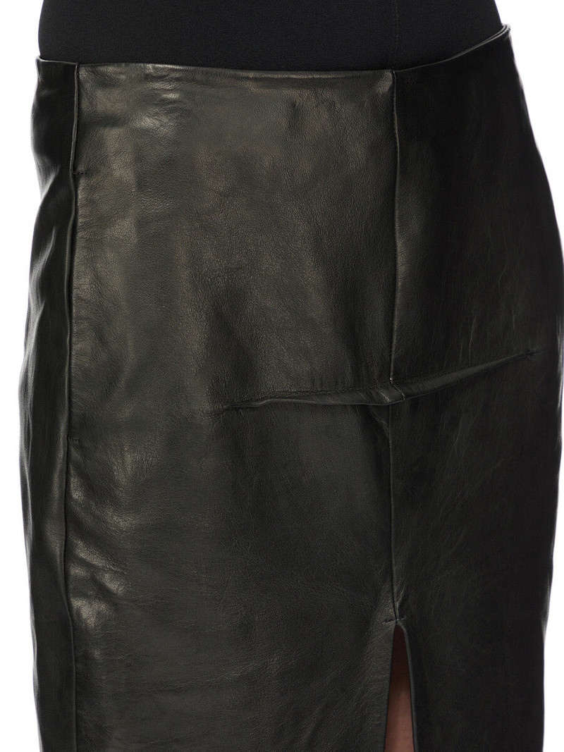 Black Concordians Sliced Leather Maxi Skirt 4